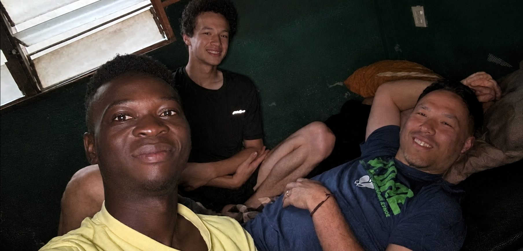 Benjamin with travellers enjoying a local experience in Lagos