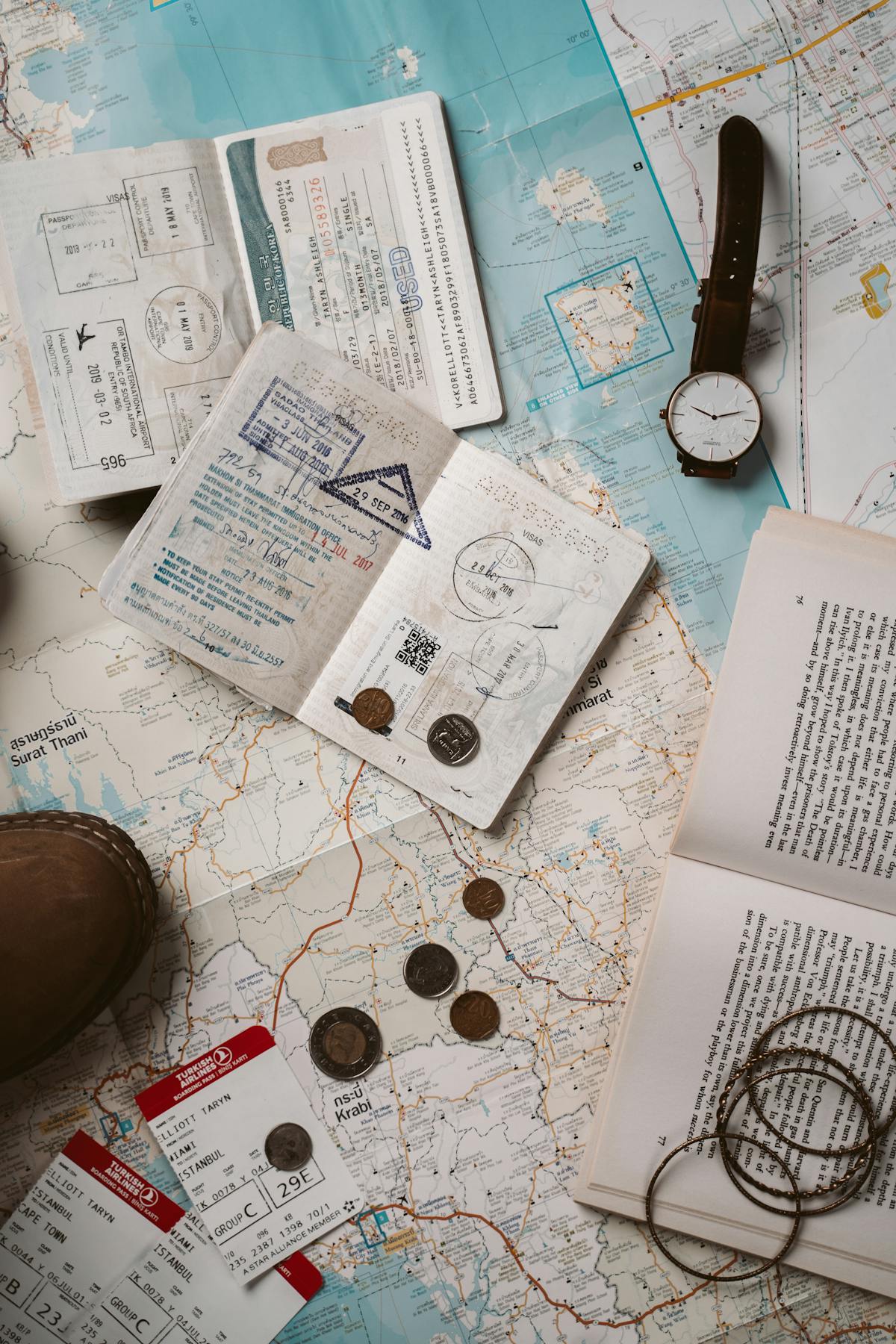 Travel documents and passport for visa invitation letter support