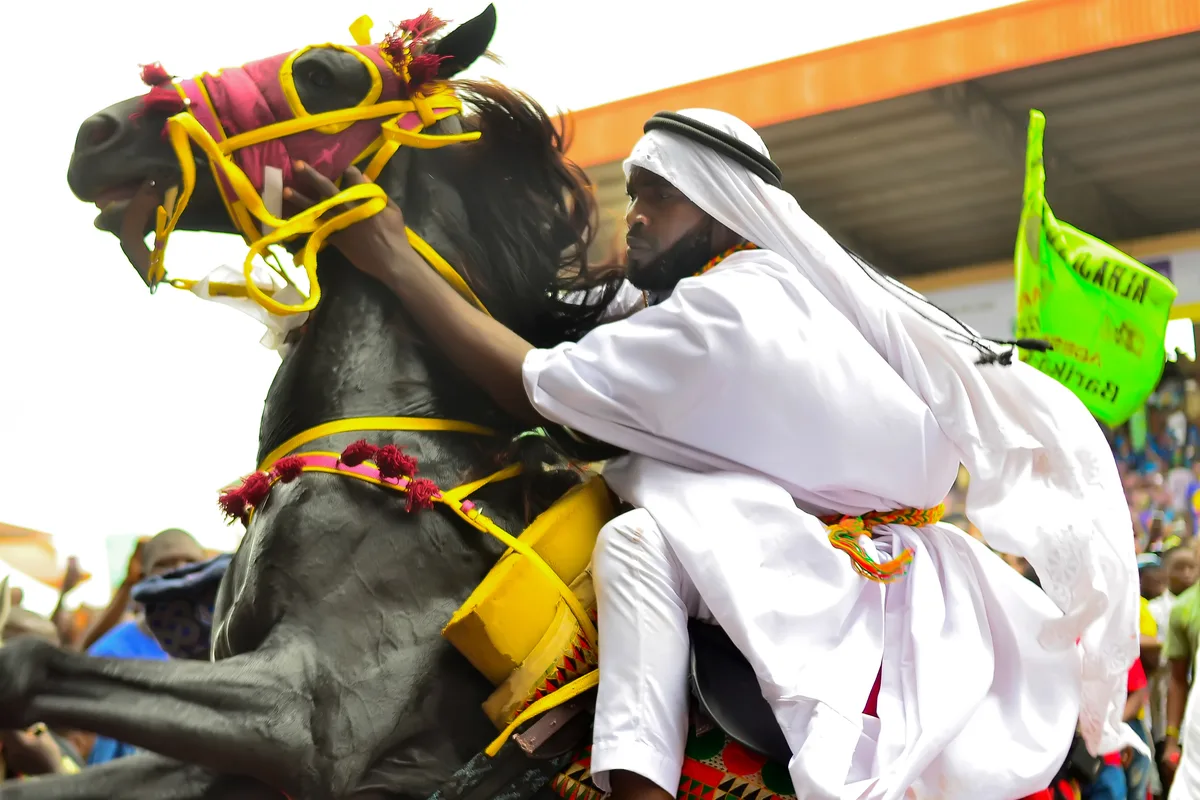 Horse riders taking part in the Ojude Oba Festival